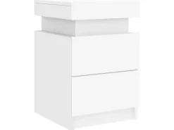 vidaXL Nachttische mit LED-Leuchten 2 Stk Weiß 35x39x55 cm* Tische