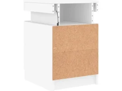 vidaXL Nachttische mit LED-Leuchten 2 Stk Weiß 35x39x55 cm* Tische