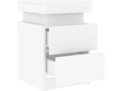 vidaXL Nachttische mit LED-Leuchten 2 Stk Weiß 35x39x55 cm* Tische