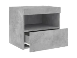 vidaXL Nachttische mit LED-Leuchten 2 Stk Betongrau 50x40x45 cm* Tische