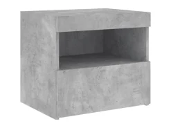 vidaXL Nachttische mit LED-Leuchten 2 Stk Betongrau 50x40x45 cm* Tische