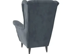 vidaXL Ohrensessel mit Hocker Dunkelgrau Samt* Sessel