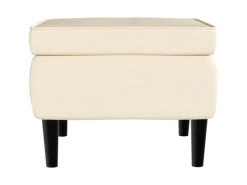 vidaXL Ohrensessel mit Hocker Creme Samt