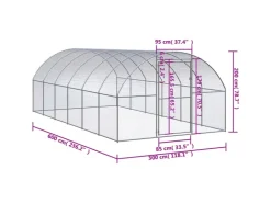 vidaXL Outdoor-Hühnerstall 3x6x2 m Verzinkter Stahl Modell 1* Kleintierbedarf
