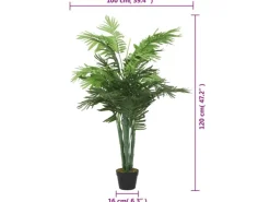 vidaXL Palme Künstlich 28 Blätter 120 cm Grün* Kunstpflanzen