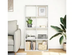 vidaXL Raumteiler Bücherregal Weiß 69,5 x 29 x 137,5 cm Holzwerkstoff 858021