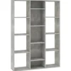 vidaXL Raumteiler/Bücherregal Betongrau 100x24x140 cm Holzwerkstoff