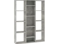 vidaXL Raumteiler/Bücherregal Betongrau 100x24x140 cm Holzwerkstoff