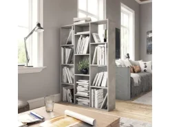 vidaXL Raumteiler/Bücherregal Betongrau 100x24x140 cm Holzwerkstoff