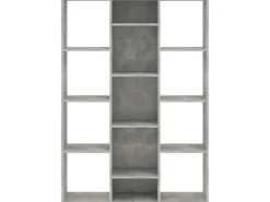 vidaXL Raumteiler/Bücherregal Betongrau 100x24x140 cm Holzwerkstoff