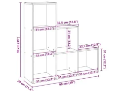 vidaXL Raumteiler-Bücherregal 3 Etagen Artisan-Eiche 99x29x99 cm 857966* Bücherregale