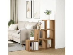 vidaXL Raumteiler-Bücherregal 3 Etagen Artisan-Eiche 99x29x99 cm 857966* Bücherregale