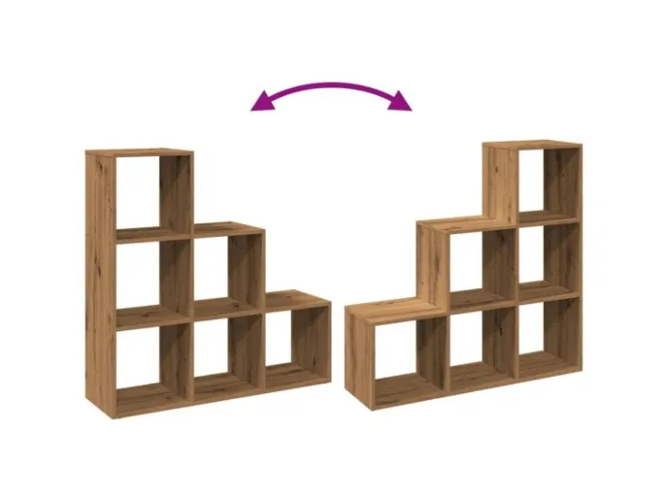 vidaXL Raumteiler-Bücherregal 3 Etagen Artisan-Eiche 99x29x99 cm 857966* Bücherregale