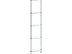 vidaXL Regal mit 5 Ablagen Transparent 30x30x130 cm Hartglas