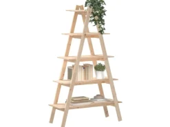 vidaXL Regal mit 5 Böden A-Form 110x40x180,5 cm Massivholz Kiefer