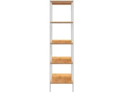 vidaXL Regal mit 5 Böden Weiß und Eiche-Optik 80x40x163 cm