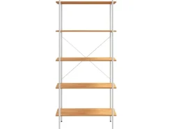 vidaXL Regal mit 5 Böden Weiß und Eiche-Optik 80x40x163 cm