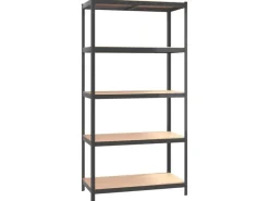 vidaXL Regale mit 5 Böden 2 Stk Stahl & Holzwerkstoff 152868