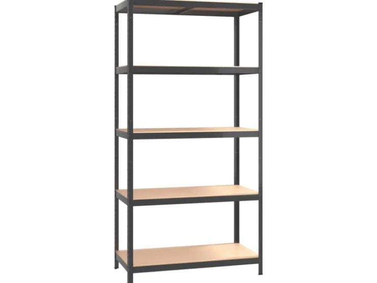 vidaXL Regale mit 5 Böden 2 Stk Stahl & Holzwerkstoff 152868