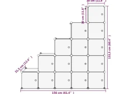 vidaXL Regalsystem mit 15 Würfeln und Türen Schwarz PP 340554