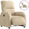 vidaXL Relaxsessel Elektrisch Creme Mikrofasergewebe Modell 4* Sessel