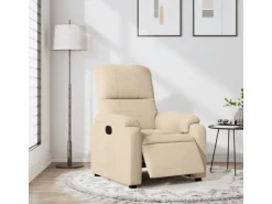 vidaXL Relaxsessel Elektrisch Creme Mikrofasergewebe Modell 4* Sessel