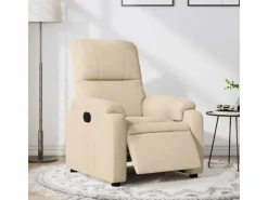 vidaXL Relaxsessel Elektrisch Creme Mikrofasergewebe Modell 4* Sessel