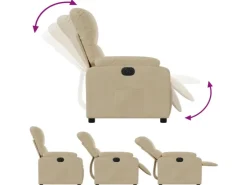 vidaXL Relaxsessel Elektrisch Creme Mikrofasergewebe Modell 4* Sessel