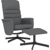 vidaXL Relaxsessel mit Fußhocker Grau Kunstleder Modell 5* Hocker|Sessel