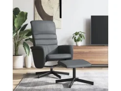 vidaXL Relaxsessel mit Fußhocker Grau Kunstleder Modell 5* Hocker|Sessel