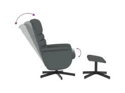 vidaXL Relaxsessel mit Fußhocker Grau Kunstleder Modell 5* Hocker|Sessel