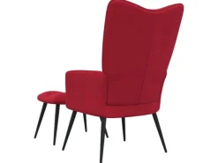 vidaXL Relaxsessel mit Hocker Weißrot Samt Modell 5* Sessel|Hocker