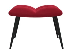 vidaXL Relaxsessel mit Hocker Weißrot Samt Modell 5* Sessel|Hocker