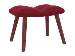vidaXL Relaxsessel mit Hocker Weißrot Samt Modell 6