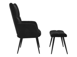 vidaXL Relaxsessel mit Hocker Schwarz Samt Modell 5* Sessel|Hocker