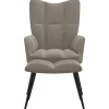 vidaXL Relaxsessel mit Hocker Hellgrau Samt Modell 5