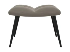 vidaXL Relaxsessel mit Hocker Hellgrau Samt Modell 5
