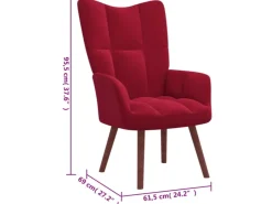 vidaXL Relaxsessel Weißrot Samt Modell 8