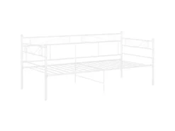 vidaXL Schlafsofa Bettgestell Weiß Metall 90x200 cm650976