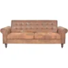 vidaXL Schlafsofa mit Armlehnen Kunstleder braun