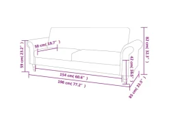 vidaXL Schlafsofa mit Armlehnen Kunstleder braun