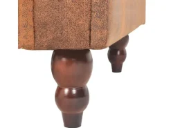 vidaXL Schlafsofa mit Armlehnen Kunstleder braun