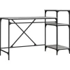 vidaXL Schreibtisch mit Regal Grau Sonoma 135x50x90 cm Holzwerkstoff 826712* Weitere Regale