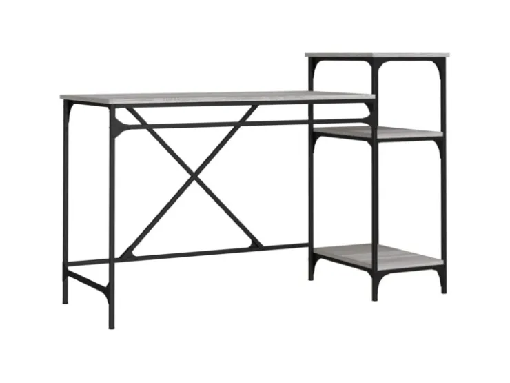 vidaXL Schreibtisch mit Regal Grau Sonoma 135x50x90 cm Holzwerkstoff 826712* Weitere Regale