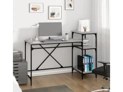 vidaXL Schreibtisch mit Regal Grau Sonoma 135x50x90 cm Holzwerkstoff 826712* Weitere Regale