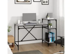 vidaXL Schreibtisch mit Regal Grau Sonoma 135x50x90 cm Holzwerkstoff 826712* Weitere Regale