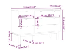vidaXL Schubladenschrank OTTA 113,5x39,5x73 cm Massivholz Kiefer