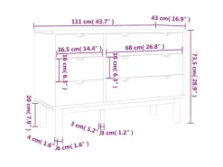 vidaXL Schubladenschrank OTTA 113,5x39,5x73 cm Massivholz Kiefer