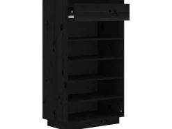 vidaXL Schuhregal 60x34x105 cm Massivholz Kiefer 813554* Regale Schwarz|Regale Massivholz