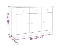 vidaXL Sideboard ALTA 112x35x73 cm Massivholz Kiefer 353937* Sideboards|Kommode